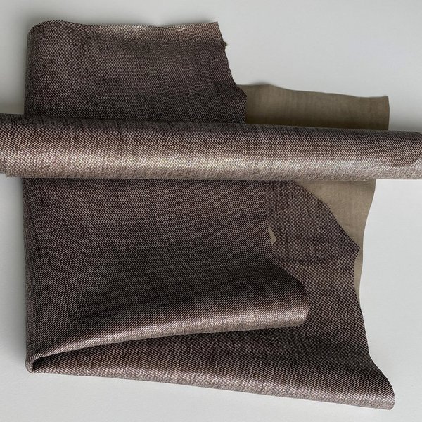 Leder geprägt Textiloptik, Nappaleder 0,8-1,0mm Lederzuschnitt grau