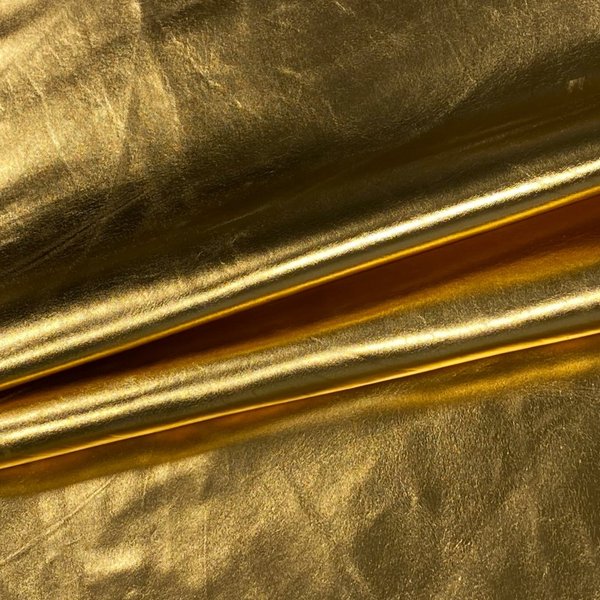 Leder glatt, gold glanz, weich Lammnappa, stärke 0,9-1,1mm