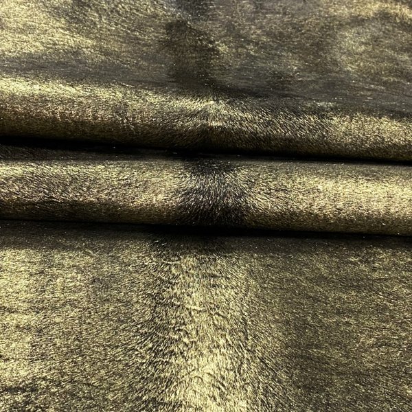 Ponyhaare italienisches Leder gold schwarz 0,9-1,1 mm Lederzuschnitt